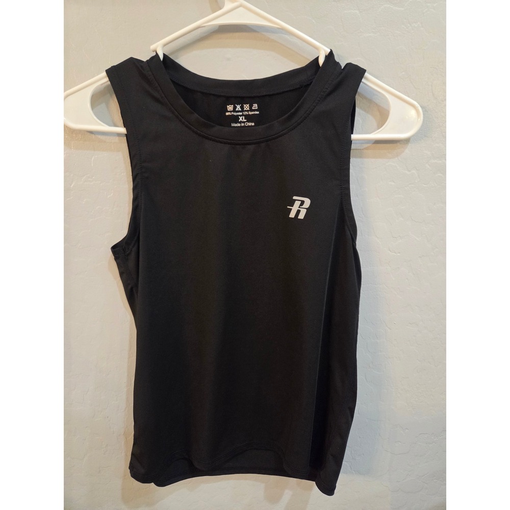 Black Sleeveless Performance Activewear Compression‎ XL Athletic Training Shirt